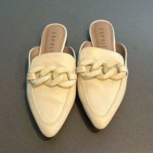 Esprit cream leather mules